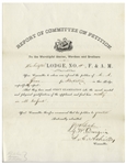 Marcus Reno 1867 Autograph Letter Signed from Fort Vancouver -- ''...I respectfully request...to be raised to the [Masonic] Third Degree...''